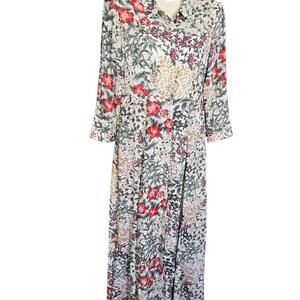 Zara Floral Print Maxi Dress with 3/4 Sleeves